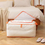 Clothes Storage Bags Clear Grid PVC and Orange Zipper Edge Sweater Storage Bags 22009