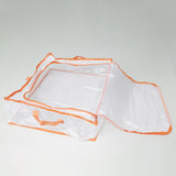 Clothes Storage Bags Clear Grid PVC and Orange Zipper Edge Sweater Storage Bags 22009