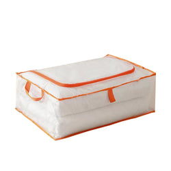Clothes Storage Bags Clear Grid PVC and Orange Zipper Edge Sweater Storage Bags 22009