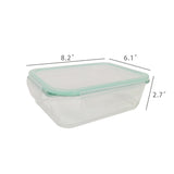 Glass Storage Container 8X6X2.6" Airtight Lunch Box Lid Freezer Microwave Oven 22010