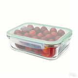 Glass Storage Container 8X6X2.6" Airtight Lunch Box Lid Freezer Microwave Oven 22010