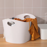 2PK 30L Laundry Basket w/ Handles White Plastic Multi-functional Storage Basket 22013-2PK
