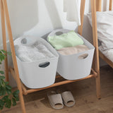 2PK 30L Laundry Basket w/ Handles White Plastic Multi-functional Storage Basket 22013-2PK