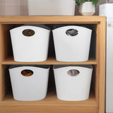 2PK 30L Laundry Basket w/ Handles White Plastic Multi-functional Storage Basket 22013-2PK