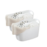 2PK 30L Laundry Basket w/ Handles White Plastic Multi-functional Storage Basket 22013-2PK