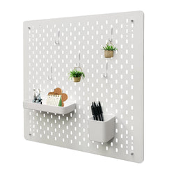 Pegboard Wall Organizer Panels 22X22X0.2" White Pegboard Wall Mount Tool Storage 22018