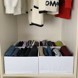 2-Cell Compartment Organier Bin White Cloth Storage Box Basket Container Divider 22019