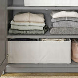 2-Cell Compartment Organier Bin White Cloth Storage Box Basket Container Divider 22019