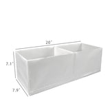 2-Cell Compartment Organier Bin White Cloth Storage Box Basket Container Divider 22019