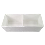 2-Cell Compartment Organier Bin White Cloth Storage Box Basket Container Divider 22019