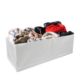 2-Cell Compartment Organier Bin White Cloth Storage Box Basket Container Divider 22019