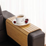 Natural Bamboo Sofa Arm Tray Table 24X16" Flexible/Foldable Drink Holder Armrest  22025