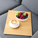 Natural Bamboo Sofa Arm Tray Table 24X16" Flexible/Foldable Drink Holder Armrest  22025