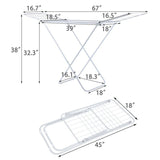 Laundry Drying Rack with Gullwings White Metal Air Dry Folding Stand 22027
