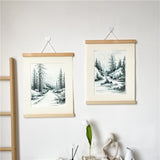 24 Inch Magnetic Poster Frame Hanger, Natural Teak, for Pictures, Canvas Artwork 22028