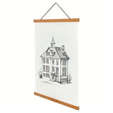 24 Inch Magnetic Poster Frame Hanger, Natural Teak, for Pictures, Canvas Artwork 22028
