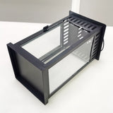 Black Tempered Glass Panel Decorative Candle Lantern Hanging for Outside Indoor 22029