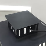 Black Tempered Glass Panel Decorative Candle Lantern Hanging for Outside Indoor 22029