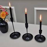 Black Candle Holder Set of 3, Taper Metal Candle Sticks Stand Holders Decor 22031