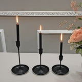 Black Candle Holder Set of 3, Taper Metal Candle Sticks Stand Holders Decor 22031