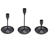 Black Candle Holder Set of 3, Taper Metal Candle Sticks Stand Holders Decor 22031