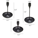 Black Candle Holder Set of 3, Taper Metal Candle Sticks Stand Holders Decor 22031