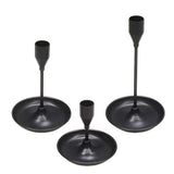 Black Candle Holder Set of 3, Taper Metal Candle Sticks Stand Holders Decor 22031
