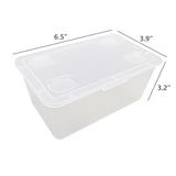6PK Clear Plastic Storage Containers with Lids Stackable, 6.5 X 3.94 X 3.15 Inch 22033-6PK