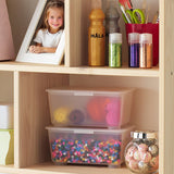 6PK Clear Plastic Storage Containers with Lids Stackable, 6.5 X 3.94 X 3.15 Inch 22033-6PK