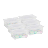 6PK Clear Plastic Storage Containers with Lids Stackable, 6.5 X 3.94 X 3.15 Inch 22033-6PK