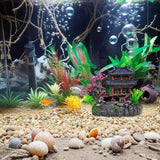Realistic Resin Temple Fish Tank Ornament Miniature Eastern Pavilion, 5.8X4X6.5 22041