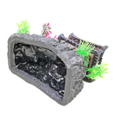 Realistic Resin Temple Fish Tank Ornament Miniature Eastern Pavilion, 5.8X4X6.5 22041