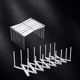 Adjustable Stainless Steel Plate Storage Rack, Space-saving Pot Lid Holder 22045