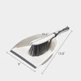 Dust Pan and Brush Set Handheld Broom & Dustpan Snap-On White Grey Cleaning 22046