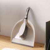 Dust Pan and Brush Set Handheld Broom & Dustpan Snap-On White Grey Cleaning 22046