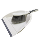 Dust Pan and Brush Set Handheld Broom & Dustpan Snap-On White Grey Cleaning 22046
