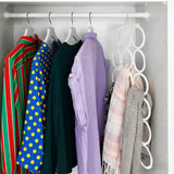 28 Loop Scarf Tie Organizer Rack Metal Woven White Space Saving Closet Hanger 22050