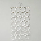 28 Loop Scarf Tie Organizer Rack Metal Woven White Space Saving Closet Hanger 22050