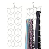 28 Loop Scarf Tie Organizer Rack Metal Woven White Space Saving Closet Hanger 22050