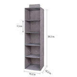 5 Shelf Hanging Closet Organizer 10.24 X 10.24 X 39.46¡± Linen Storage Shelves 22052