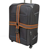 Adjustable Cross Luggage Straps Travel Secure Belt for Suitcase, Gray + Orange 22101