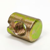 10PK M6 X 12mm Cross Hole Nuts Barrel Nuts Cross Dowels Slotted Nuts Color zinc 22106