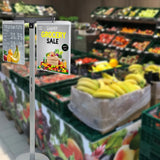 Double 8.5X11" Flip Chart Metal Stand 56" Tall Sign Holder with 10 Sleeve Pocket 22107+10049+10X22108
