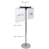 Double 8.5X11" Flip Chart Metal Stand 56" Tall Sign Holder with 10 Sleeve Pocket 22107+10049+10X22108