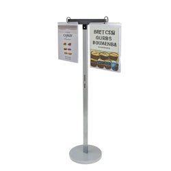 Double 8.5X11" Flip Chart Metal Stand 56" Tall Sign Holder with 10 Sleeve Pocket 22107+10049+10X22108