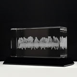 7.1X3.5X3.9" 3D Crystal The Last Supper Jesus Figurine with Base Christmas Gifts 22109