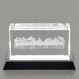 7.1X3.5X3.9" 3D Crystal The Last Supper Jesus Figurine with Base Christmas Gifts 22109