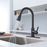 Black Kitchen Faucets w/ Pull Down Sprayer Single Handle High Arc 5 Yr Warranty 22120