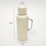 Luxury Top-of-the-line Thermos Beige with Built-in Thermometer & Lid/Cup 20oz 22147