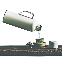 Luxury Top-of-the-line Thermos Beige with Built-in Thermometer & Lid/Cup 20oz 22147
